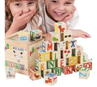 Alphabet Stacking Blocks, Wooden Learning Toys, Multifunctional Sensory Design, Smooth Sturdy Finish, Ideal for Preschool Education, Early Literacy Development, Great for 3-6 Year Olds