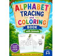 alphabet tracing and coloring: book with animals