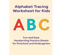 Alphabet Tracing Worksheet for Kids - Monochrome Simple Style: Fun and Easy Handwriting Practice Sheets for Preschool and Kindergarten