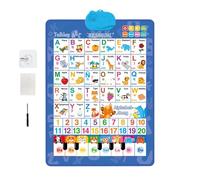 Alphabet Wall Chart | Bilingual Alphabet Numbers Gaames - English & Spanish Learning Posteer with Music | for Age 1-6 Kids Boys Girls Preschool Birthday Holiday Classroom Christmaas