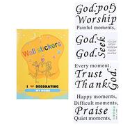 Alphabet Wall Stickers 4 Pcs | Peel and Stick Letter Decals for Home/Bedroom/Living Room | Removable PVC Wall Art Decor, 10.8 x 7.1 in Each