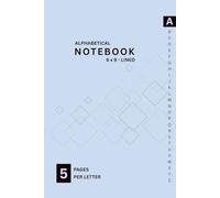 Alphabetical Notebook 6x9: Square Digital Pattern in Lavender Blue, 5 Pages per Letter with Printed A-Z Tabs