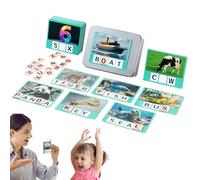 Alphabets Cards, Flash Cards Alphabet Spelling Games, Wooden Educational Toys, 4.92x3.66x1.57 Inches, Ideal for Preschool, Kindergarten, Classroom Learning