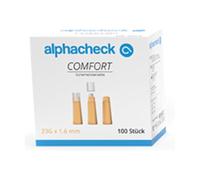 Alphacheck Comfort 13100280 - Lancetas de seguridad (23 g x 1,6 mm, 100 unidades)