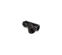Alphacool 17401 Eiscarámbfen Y-Connector 45° - G1/4 giratorio - 2 x interiores 1 x rosca exterior - Deep Black Water Cooling Connections