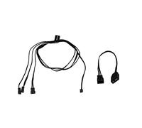 Alphacool 18602 - Cable LED RGB digital (3 veces con conector macho JSP de 60 cm, cables negros ARGB RGB LED)