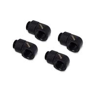 Alphacool Eiszapfen L-Connector rotatable G1/4 AG to G1/4 IG - 4pcs Set Deep Black