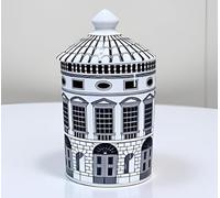 AlphaDesignLuxe Portavelas Decorativo Hecho a Mano para aromaterapia, Tarro de Vela de diseñador Italiano, decoración de Moda, jarrón de Mesa de Arte Moderno, Cara Femenina, Ojos, Labios, Centro de