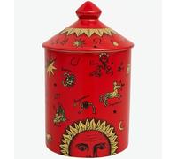 AlphaDesignLuxe Portavelas italiano hecho a mano, jarrón de arte moderno con diseño de cara femenina, elegante tarro de aromaterapia para decoración de mesa (zodiaco rojo)