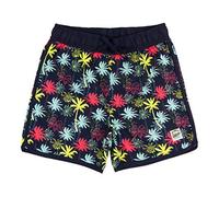 ALPHADVENTURE - Bañador Niño, Ideal para el Verano, la Playa y la Piscina Bañador Natación Andaman con Estamapado de Palmeras - Tallas Desde los 6 a los 14 años, Color Azul Marino.