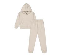 ALPHADVENTURE - Chándal Niña Completo, Conjunto Deportivo, Set 2 Piezas Sudadera y Pantalón Deportivo, Chándal para Colegio - Tallas desde los 6 hasta los 14 años. (8 Años, Beige y Beige)