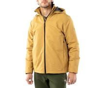 ALPHADVENTURE - Chubasquero impermeable y transpirable para Hombre con Forro micropolar y Capucha - Boslillos laterales con cremallera y puños elasticos - Color Mostaza - Talla XXL