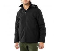 ALPHADVENTURE - Chubasquero impermeable y transpirable para Hombre con Forro micropolar y Capucha - Boslillos laterales con cremallera y puños elasticos - Color Negro - Talla L