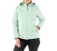 ALPHADVENTURE - Chubasquero impermeable y transpirable para Mujer con Forro micropolar y Capucha - Boslillos laterales con cremallera y puños elasticos - Color Agua - Talla M