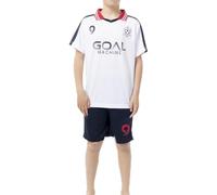 ALPHADVENTURE - Conjunto Deportivo de Fútbol para Niño, Chándal de 2 Piezas, Camiseta de Manga Corta con Cuello Especial y Pantalón Corto con Bolsillos, Tallas de 6 hasta 14 Años