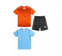 ALPHADVENTURE - Conjunto Deportivo Niño, Chándal de 3 Piezas, 2 Camisetas Manga Corta y 1 Pantalón Corto con bolsillos para Hacer Deporte - Tallas de 6 hasta 14 años