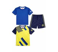 ALPHADVENTURE - Conjunto Deportivo Niño, Chándal de 3 Piezas, 2 Camisetas Manga Corta y 1 Pantalón Corto con bolsillos para Hacer Deporte - Tallas de 6 hasta 14 años