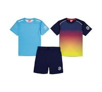 ALPHADVENTURE - Conjunto Deportivo Niño, Chándal de 3 Piezas, Set de 2 Camisetas de Manga Corta y 1 Pantalón Corto con bolsillos para Hacer Deporte - Tallas de 6 hasta 14 años