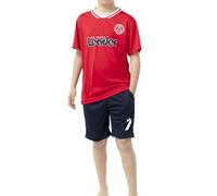 ALPHADVENTURE - Conjunto Deportivo Niño de Fútbol, Chándal de 2 Piezas, Set Camiseta Manga Corta con cuello especial y Pantalón Corto con bolsillos para hacer Deporte - Tallas de 6 hasta 14 años