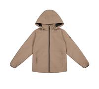 ALPHADVENTURE GO&WIN Chubasquero impermeable y transpirable para Niño y Niña con Forro micropolar y Capucha - Boslillos laterales con cremallera y puños elasticos - Color Marrón - Talla 6