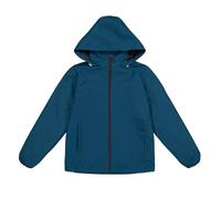 ALPHADVENTURE GO&WIN Chubasquero impermeable y transpirable para Niño y Niña con Forro micropolar y Capucha - Boslillos laterales con cremallera y puños elasticos - Color Azul - Talla 6