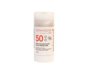 ALPHANOVA - Palo solar facial SPF50+ blanco - Surf & Sports - Natural y orgánico - Pantalla mineral - 15 g