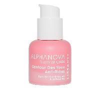 ALPHANOVA THERMAL CARE - Contorno de ojos suavizado contra la hinchazón, antiojeras, alisador, ácido hialurónico, natural, certificado orgánico, 15 ml