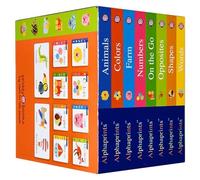 Alphaprints Library 8 Books Collection Box Set By Priddy Books (Animals, Colors, Farm, Numbers, On the Go, Opposites, Shapes & Words)