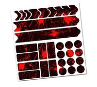 AlphaShield Protector de cuadro de bicicleta con puntales de cadena, lámina protectora adhesiva para marco de bicicleta MTB BMX R159 R161 (02 Racing Neon Red)