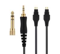 Alphatec Cable de audio de repuesto, compatible con auriculares Sennheiser HD serie 600, conector estéreo de 6,35 mm y 3,5 mm a 2,5 mm, 6,6 pies, negro