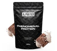 Alphatier Phenomenal Proteína en Polvo con Aminoácidos - Chocolate Brownie 1kg - 76% de Proteína en Polvo - Protein Powder Brownie de Chocolate - Proteína de Soja con EAA - sin Gluten + sin Lactosa