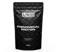 Alphatier Phenomenal Proteínas en Polvo con BCAA y EAA - Fresa 1 kg - 81% de Proteína - Strawberry Protein Powder - con Aminoácidos - sin Gluten + Lactosa - vegano