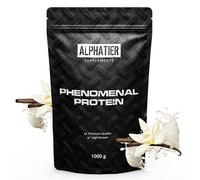 Alphatier Phenomenal Proteínas en Polvo con BCAA y EAA - Vainilla 1 kg - 80% de Proteína - Vanilla Protein Powder sin Gluten + Lactosa - vegano