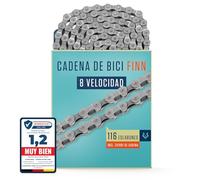 Alphatrail Cadena de Bicicleta Finn 5, 6, 7, 8 Velocidades 116 Eslabones I Compatible con Shimano, SRAM, KMC, Connex I Incl. Cierre de Cadena