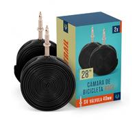 Alphatrail Camara Bicicleta Carretera AirFusion 28 Pulgadas SV 40 mm 2X Set 700x18-28C con Garantia de Movilidad I Cubierta Compatible Schwalbe, Continental, Conti, Michelin, Maxxis y Mavic