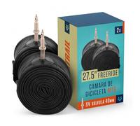Alphatrail Camara Bicicleta MTB AirFusion 27.5 Pulgadas SV 40 mm 2X Set con Garantia de Movilidad I Cubierta Compatible Schwalbe, Continental, Conti, Michelin, Maxxis y Kenda