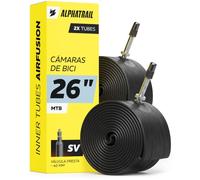 Alphatrail MTB Cámara de Bicicleta AirFusion 26 Pulgadas SV Presta Válvula 2X Conjunto con Garantía de Movilidad I Cubierta Compatible Schwalbe, Michelin, Continental, Conti, Maxxis, Vittoria & Kenda