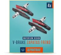 Alphatrail V-Brake Zapatas Freno 2 Pares 72mm I Optimización del Comportamiento de frenado en Mojado I La Duradera Zapata de Freno & 100% Adecuado para V-Frenos de Shimano, Tektro, Avid, SRAM etc.