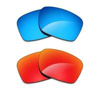 Alphax 2 pares de lentes polarizados de repuesto para gafas de sol Maui Jim Ho'okipa MJ407, azul y rojo