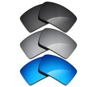 Alphax Lentes de repuesto polarizadas para gafas de sol Costa Del Mar Rinconcito 06S9016 - Opciones, Negro+titanio plateado + azul hielo, Rinconcito 06S9016