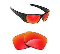 Alphax Lentes de repuesto polarizadas para gafas de sol Oakley Fuel Cell OO9096 - Opciones, Espejo rojo fuego