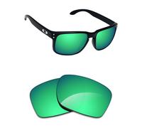 Alphax Lentes de repuesto polarizadas para gafas de sol Oakley Holbrook XXL Asian Fit OO9487F - Opciones, Espejo verde esmeralda