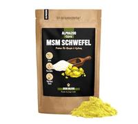 alphazoo Polvo MSM para perros y gatos, 250 g, fuente de azufre natural para apoyar el metabolismo articular, la movilidad y la vitalidad. Alimento complementario sin aditivos.