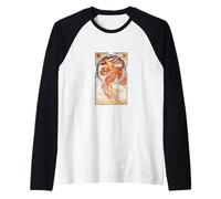 Alphonse Mucha Public Domain Art TPA Camiseta Manga Raglan