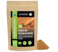 Alpi Nature Canela de Ceilán Orgánica en Polvo 1kg, Palitos de Canela de Ceilán Molidos en Polvo