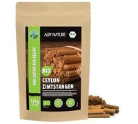 Alpi Nature Canela de Ceylan en Rama Orgánica 125g, Canela Ceylan Palitos 80 mm, aprox. 15 por Bolsa