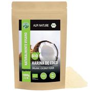 Alpi Nature Harina de Coco Orgánico 1kg, Coco Molido para Hornear, Harina Orgánica sin Gluten