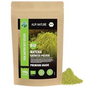 Alpi Nature Matcha Orgánica en Polvo 100g, Té Verde Matcha de Primera Calidad con Cafeína Natural