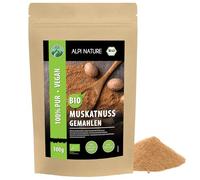Alpi Nature Nuez Moscada Orgánica Molida 100g, Especia de Nuez Moscada en Polvo para Cocinar y Hornear