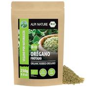 Alpi Nature Orégano Seco Orgánico 250g, Hierba de Orégano Frotada para Cocinar, Pasta y Pizza